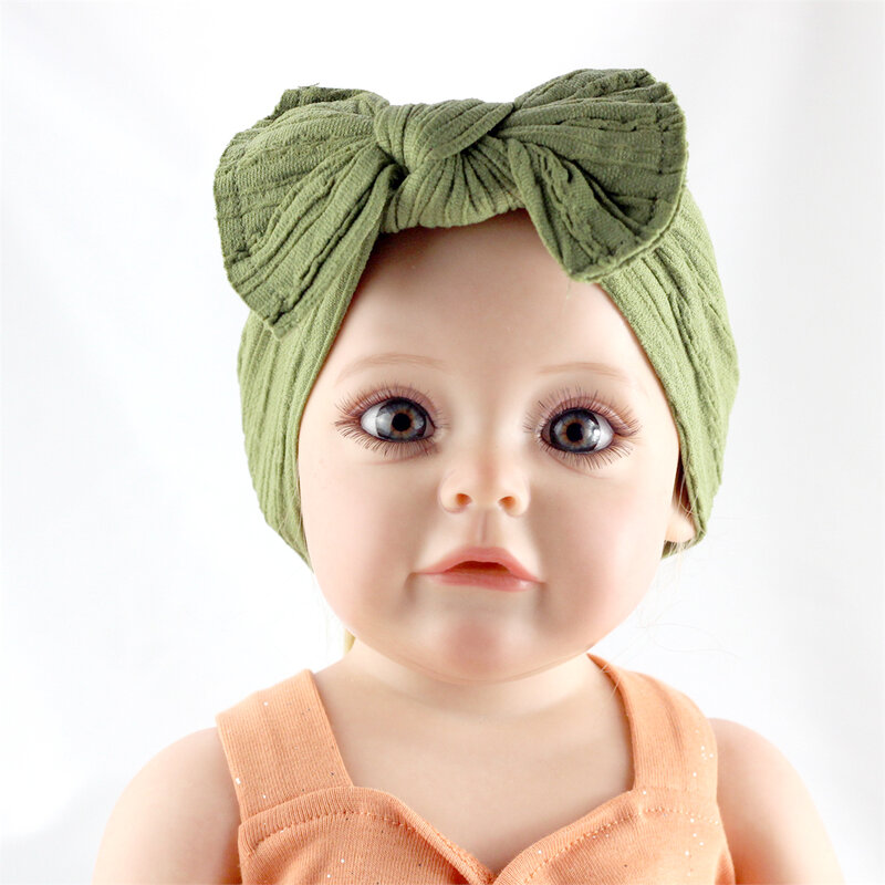 8 색 케이블 활 아기 나일론 머리띠 아기 소녀 Bowknot 모자를 쓰고 있죠 케이블 터번 아이를위한 트위스트 매듭 탄성 Headwrap Bebes
