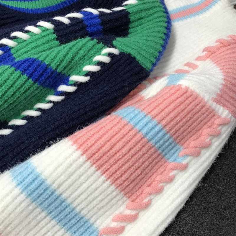 DAYIFUN-Cardigã de malha com decote em v feminino, suéter de peito único, borla de emenda, cor, moda, outono, 2023