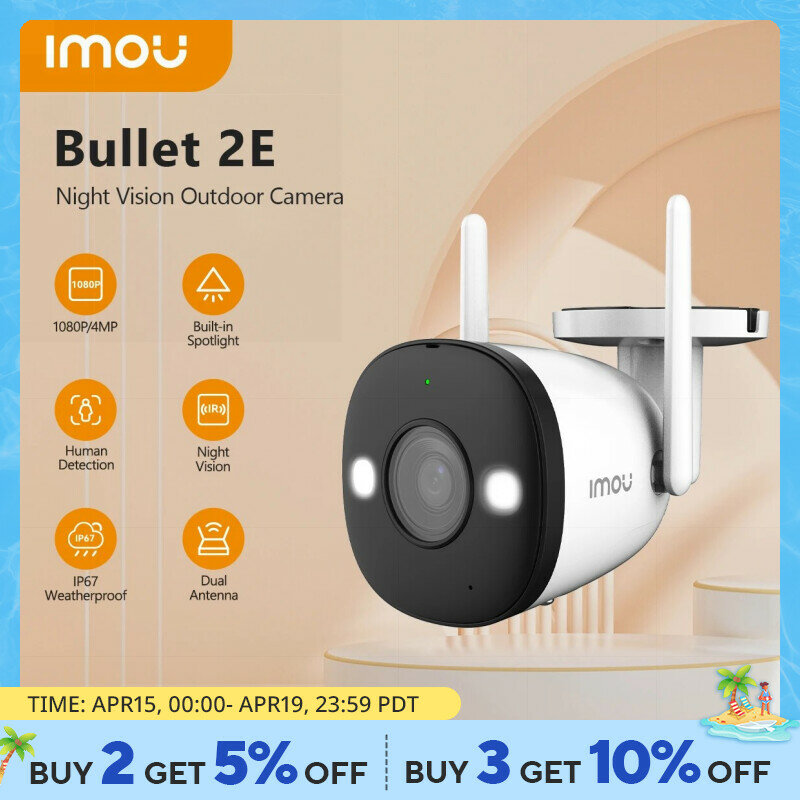 IMOU Bullet 2E 2MP 4MP Full Color Night Vision Camera WiFi Outdoor Waterproof Home Security Human Detect Ip Camera