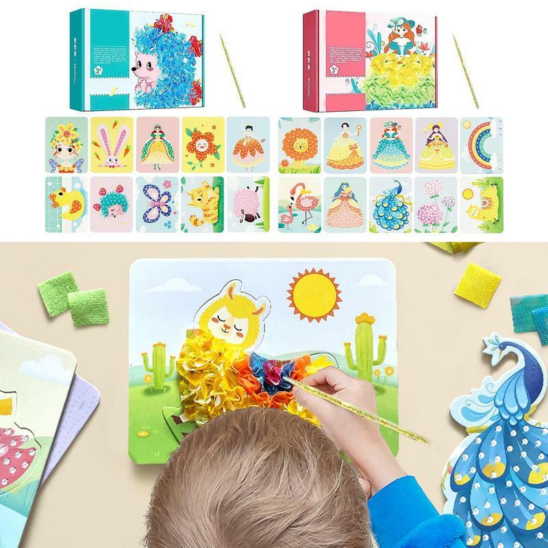 Set di libri eleganti fai-da-te dipinti a mano 3D Poke Art libri da colorare sicuri da usare pittura giocattolo regali per il ringraziamento pasqua capodanno