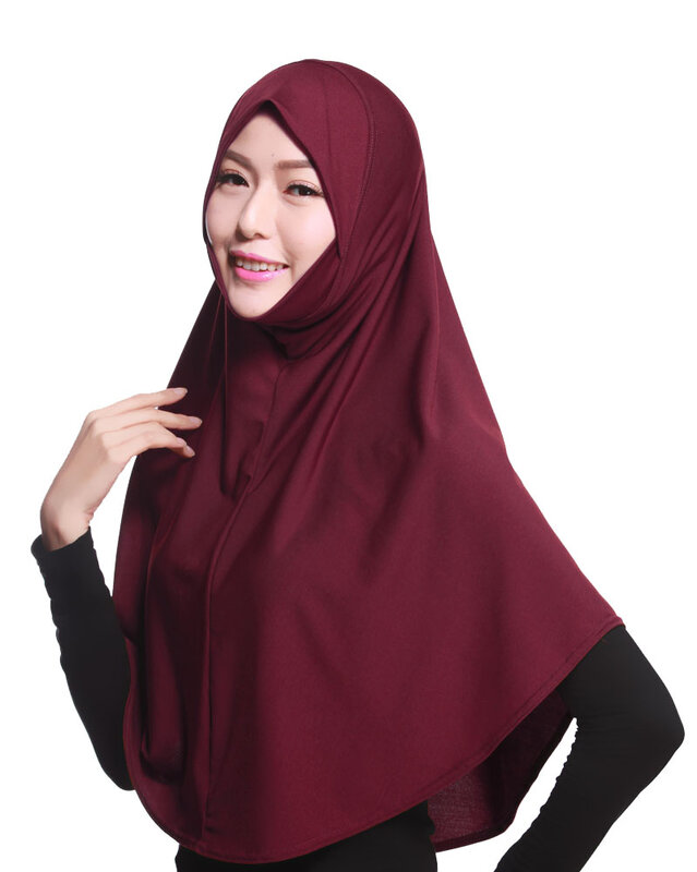 34 kolory moda damska damska bawełniana muzułmański hidżab szal muzułmański szale arabskie nakrycia głowy błyskawiczne hidżaby jednoczęściowy Amira czapka