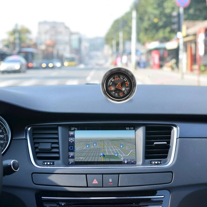 Auto Kompas Voor Auto Nauwkeurige Uitlezing Twee In Één Met Thermometer Plastic Dashboard Geleidebal Navigatie Tools Voor