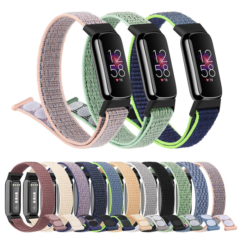 Soft Nylon Weave Watch Band para Fitbit, Pulseira de luxo, Pulseira ajustável, Pulseira para Fitbit, Acessórios Correa