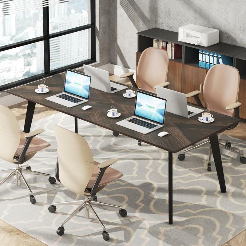 Tribesigns-mesa Rectangular de 6 pies para sala de reuniones, mesa de taller, escritorio de ordenador grande para oficina en casa