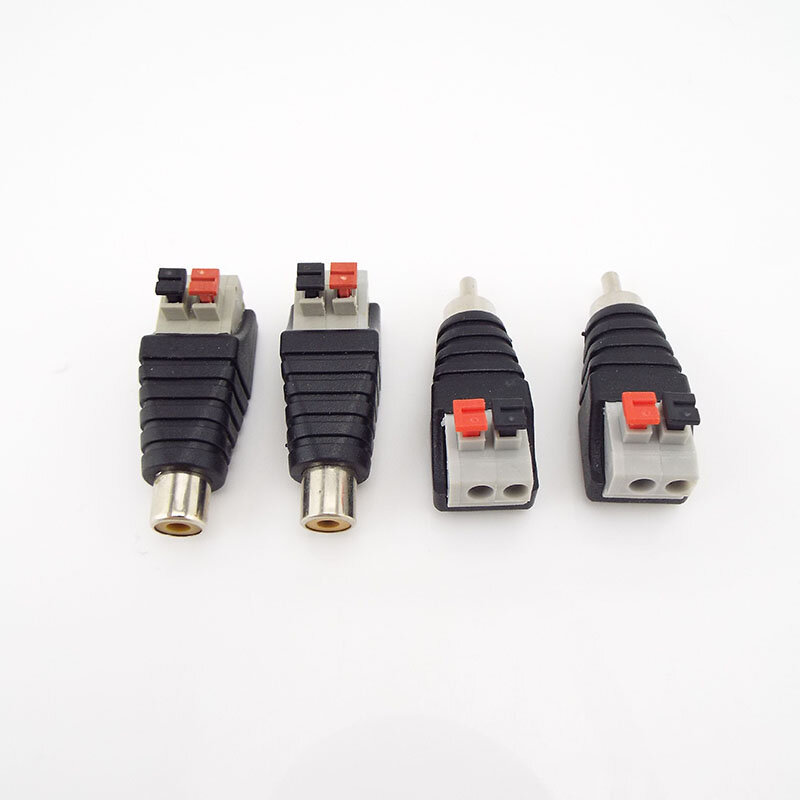 DC Plug RCA macho conector fêmea, fio do altifalante, cabo A/V para Audio Press, Terminal adaptador, Jack Plug, atacado, 5,5 milímetros x 2,1 milímetros