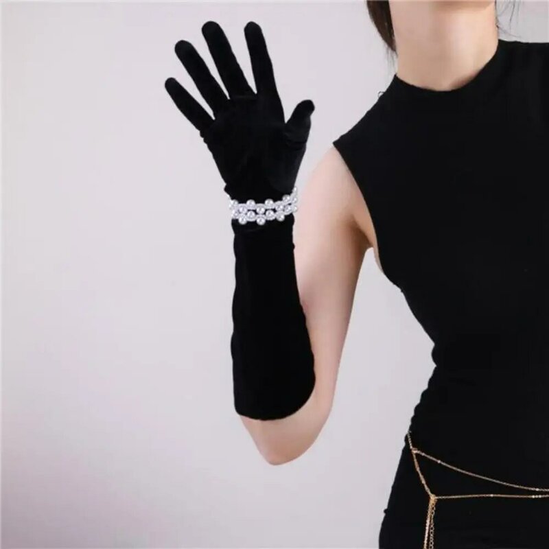 1 пара сексуальных готических черных длинных перчаток без пальцев, забавные перчатки в стиле панк-рок для Хэллоуина, хиппи-поп, джаз, диско-варежки, Клубная одежда, панк-варежки