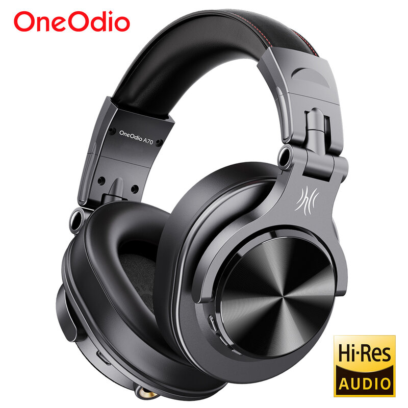 Oneodio Fusion A70 fone de ouvido sem fio bluetooth 5.2, over ear headset bluetooth sem fio com microfone, 72 horas de jogo, fones professional studio Monitor DJ com Hi-Res áudio