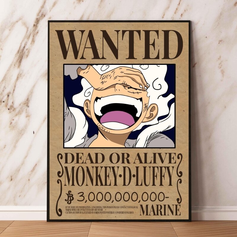 One Piece Sanji Wanted Anime Poster, Décoration de salon, Customisation, Décor de chambre d'enfant, Cadeaux chauds
