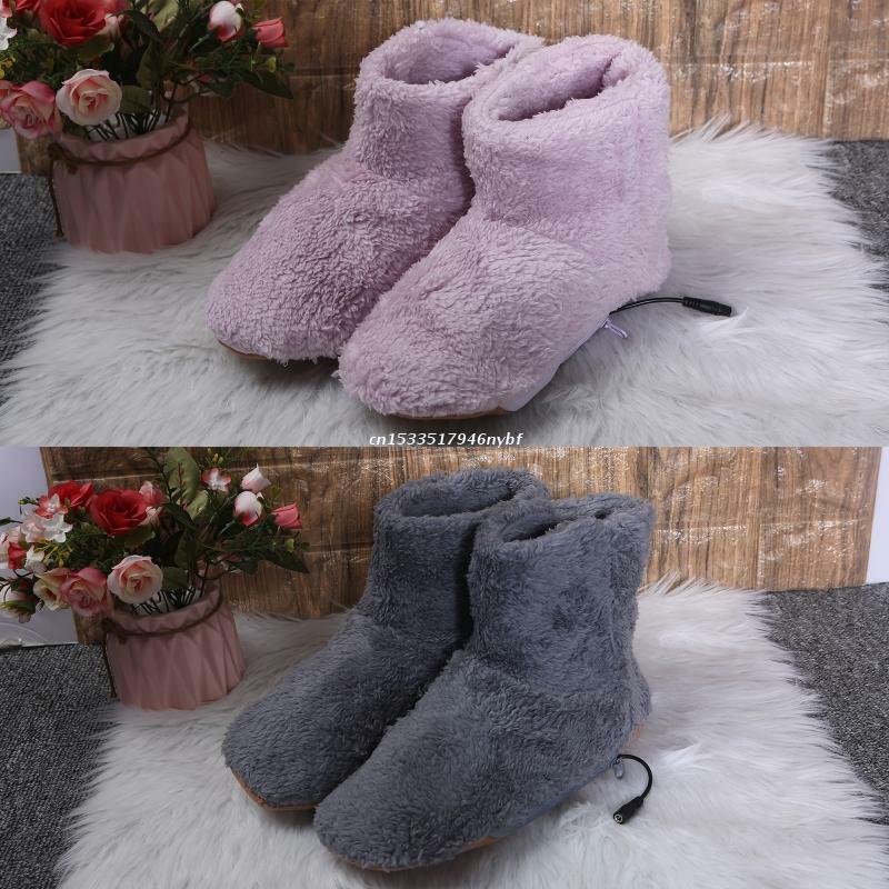 Electric Heated Foot Warmers for Men Women Fluffy Thick Plush Foot Heater Winte Dropship