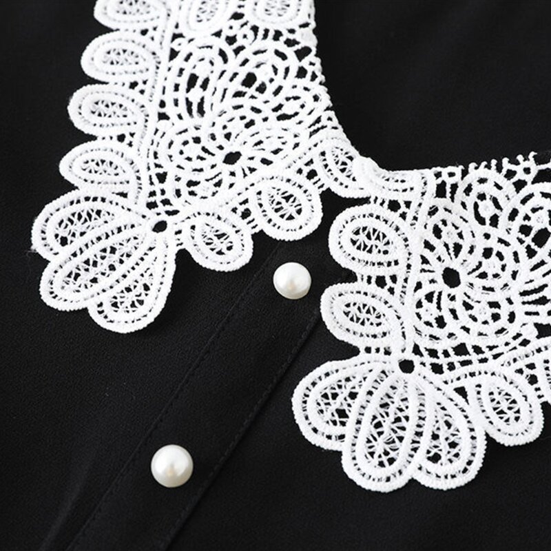 Y1UB Women False Collar Shoulder Decoration Detachable Neck Milk Silk for Low alse Collar Milk Silk Made