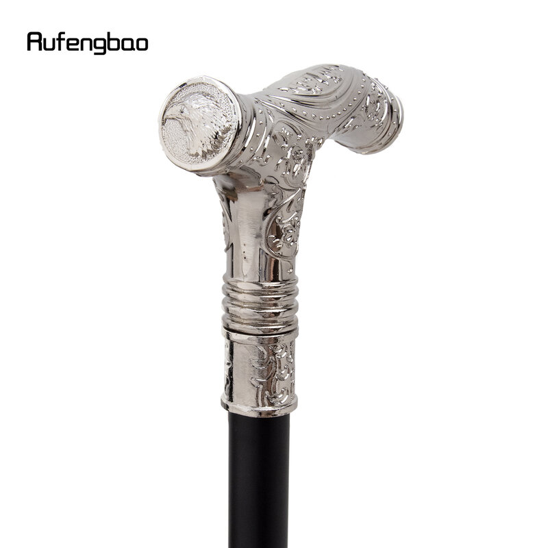 화이트 독수리 머리 꽃 토템 릴리프 워킹 지팡이, 패션 워킹 스틱, 신사 크로시에 손잡이, 93cm