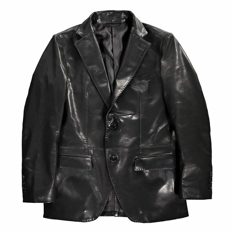 Мужская куртка из натуральной кожи 2023 100%, пальто из овчины, весна-осень, Блейзер, Куртки из натуральной кожи для мужчин, куртка Meska KJ