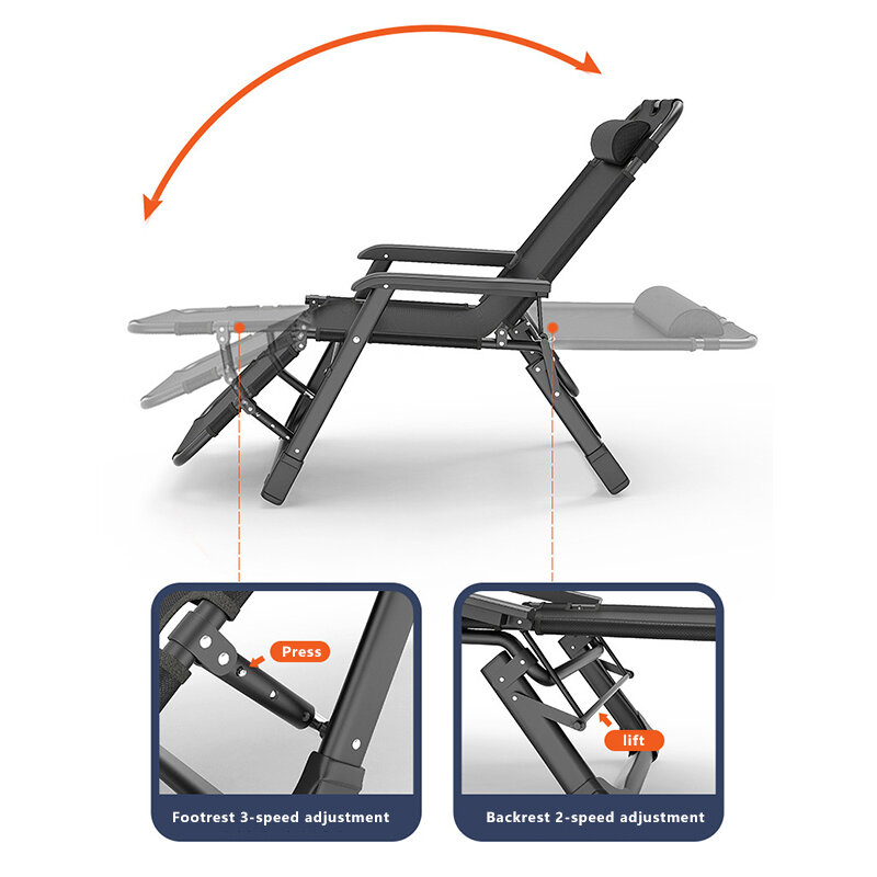 Adjustable height folding bed ultra light household multifunctional recliner outdoor autonomous driving folding recliner