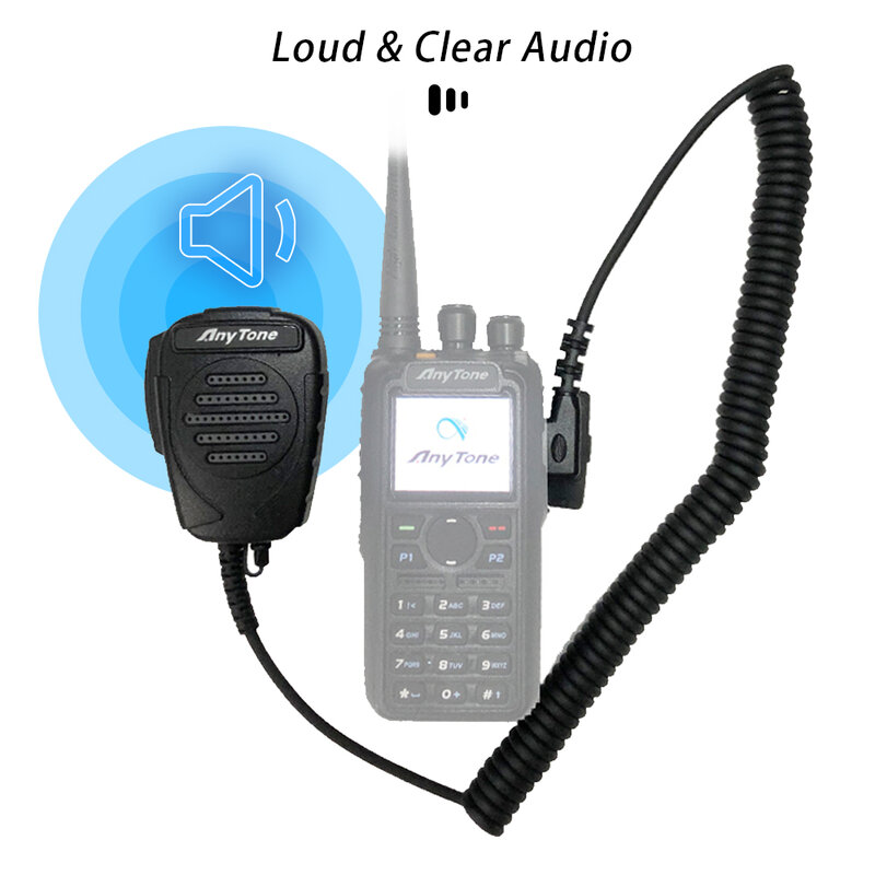 AnyTone-Micrófono de altavoz para AT-D878UV, Walkie Talkie portátil, con enchufe K, apto para AT-D878UVplus, AT-D878UVii plus, AT-D868UV