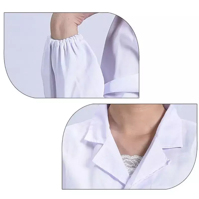 Женское и мужское пальто унисекс с длинным рукавом, белый лабораторный пиджак с отложным воротником, на пуговицах, униформа медсестры, врача, туника с карманами