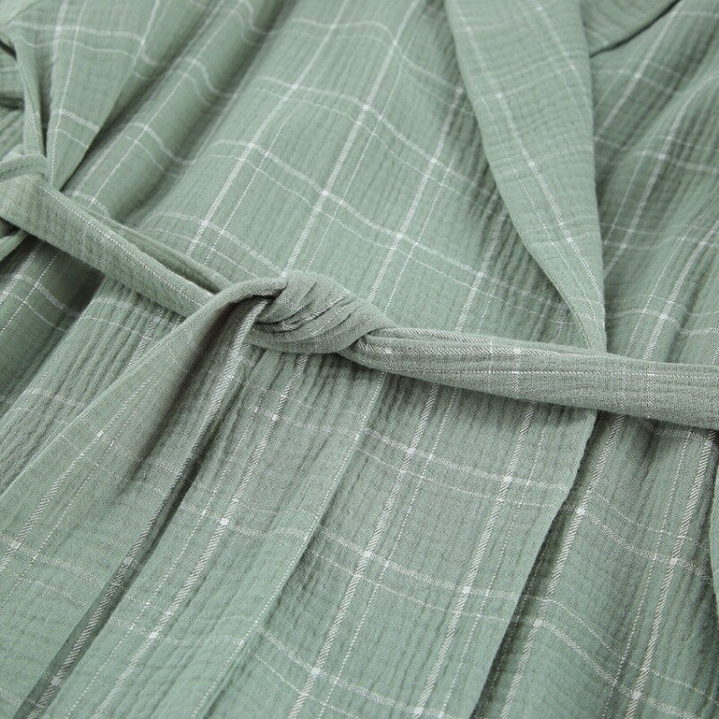 WPTCXH gaun malam wanita, 2024 musim semi musim panas jubah katun dicetak sabuk kerah jubah mandi longgar kasual nyaman pakaian rumah wanita