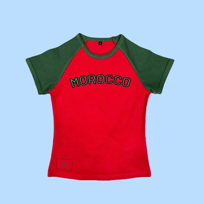 Estetyka damska koszulka damska letnia Casual Gothic 90s Vintage Grunge wyszywane litery koszulka z krótkim rękawem krótki Top Y2k