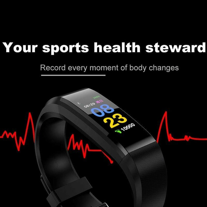 Waterproof Smart Bracelet Sleep Detection Heart Rate Blood Pressure Blood Oxygen Watch Outdoor Sports Pedometer Watch Men Women