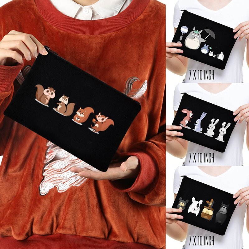 Cosmetic Bags Women Makeup Bag Beach Holiday Travel Cartoon Pattern Zipper Pouch Travel Toiletry Organizer Party Make Up Bag