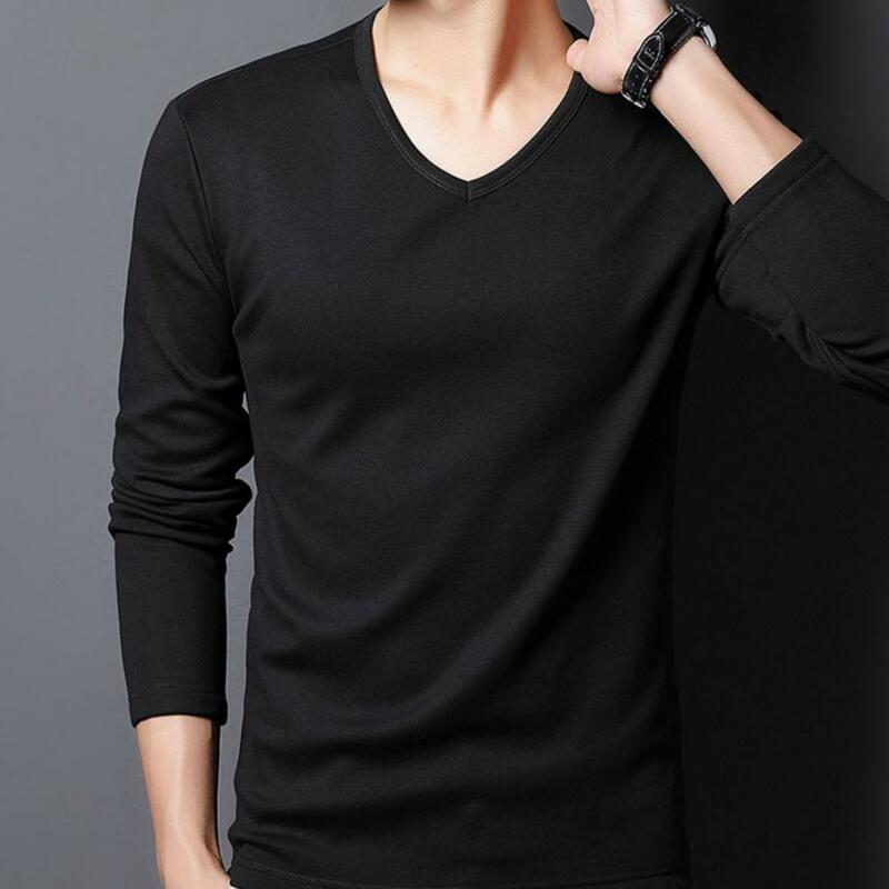 Winter Mens Fleece-Lined Underwear Warm Long-Sleeved Thermal Warm Panels Long Johns Thermo Clothing Pajamas T-Shirt Tops