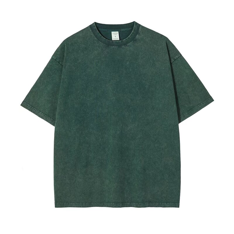 Amerikaans Gewassen T-Shirt Voor Heren Katoen Losse Ronde Hals Oversized T-Shirt Heren Koreaanse Y 2K Casual Vintage Korte Mouw Tshirt T-Shirt