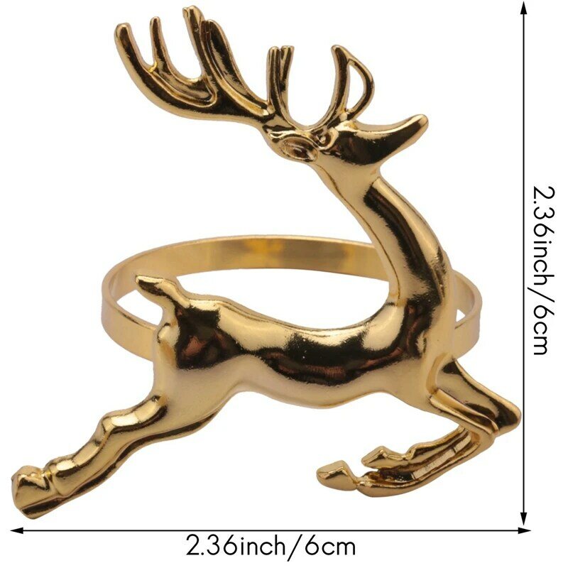 Anillos de aleación de oro para servilletas, soporte de anillo de aleación de alce y ciervo para Hotel, restaurante, boda, fiesta y cena, 24 piezas