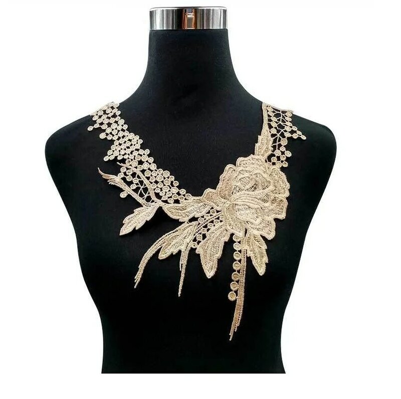 1PCS Water-soluble lace collar flower polyester silk false collar hollow corsage DIY clothing accessories