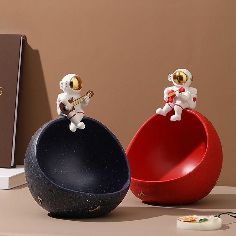 Astronot Figurine kotak penyimpanan Resin, kunci penyimpanan seni ruang tamu meja dekorasi rumah hadiah dekorasi