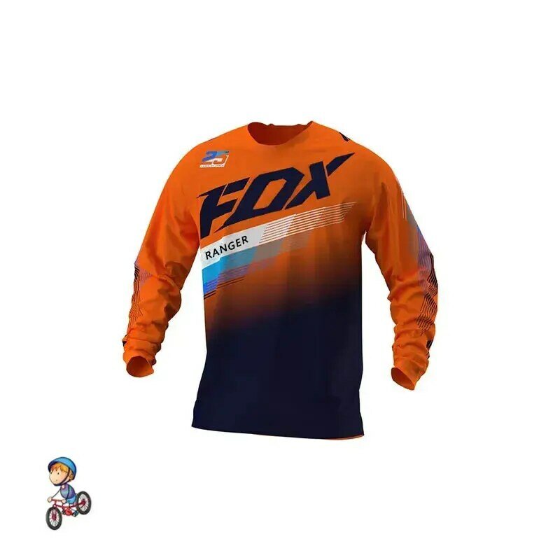 Camiseta de carreras ATV todoterreno para niños, AM RF, ciclismo, bicicleta, FxoDownhill, Motocross, MTB, DH, MX, Ropa D