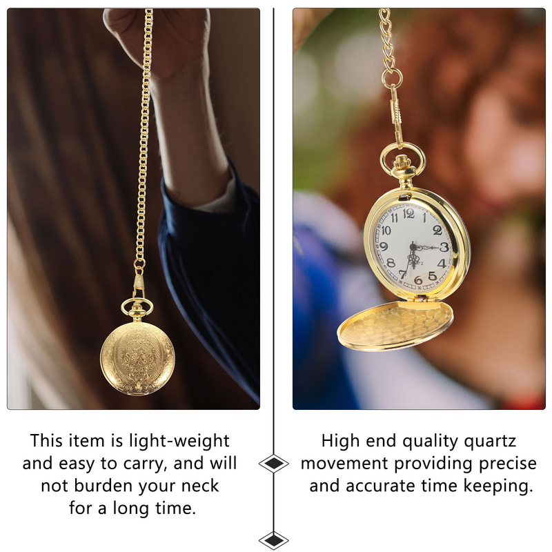 นาฬิกาพกย้อนยุคแกะสลักนาฬิกาสำหรับผู้ชายอุปกรณ์เสริมอัลลอยกระเป๋านาฬิกาสีทอง