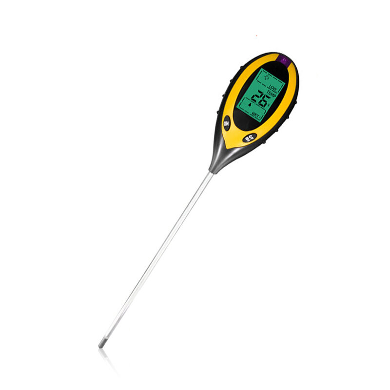 Probador de PH del suelo 4 en 1, medidor de humedad/temperatura/suelo, luz de PH, medidor de acidez de humedad de plantas, instrumento de medida, nuevo