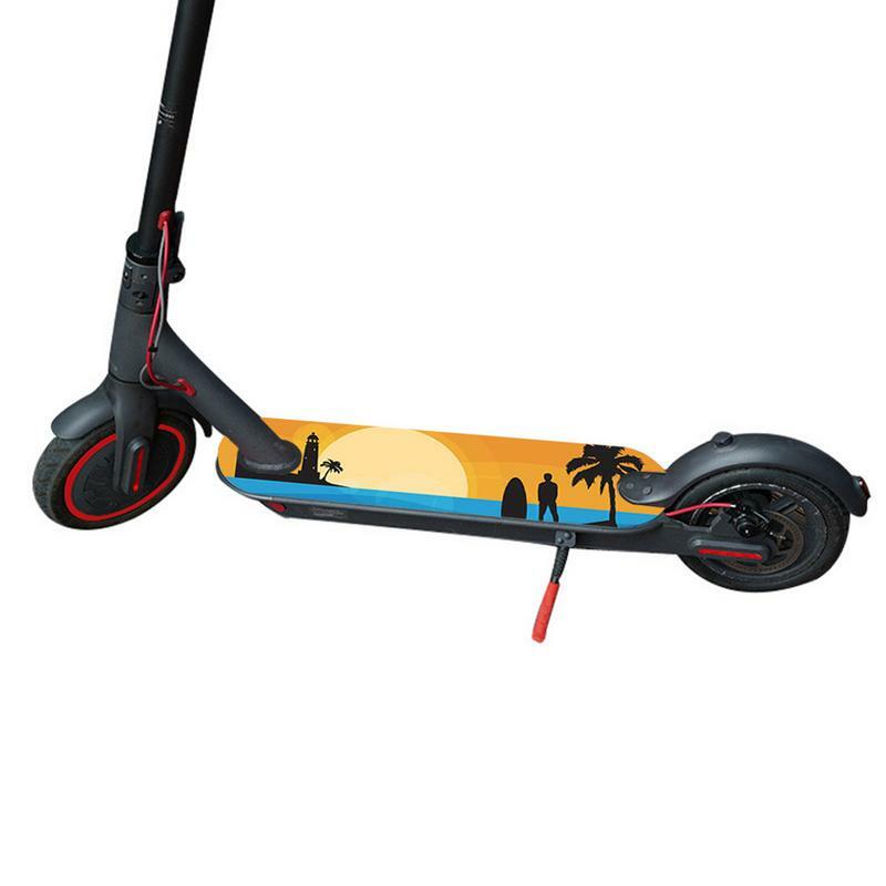 แป้นถีบจักรยานสกู๊ตเตอร์กันน้ำแผ่นเหยียบเคลือบสติกเกอร์สกู๊ตเตอร์สติ๊กเกอร์กระดาษทรายสเก็ตบอร์ด skuter listrik สีสันสดใส