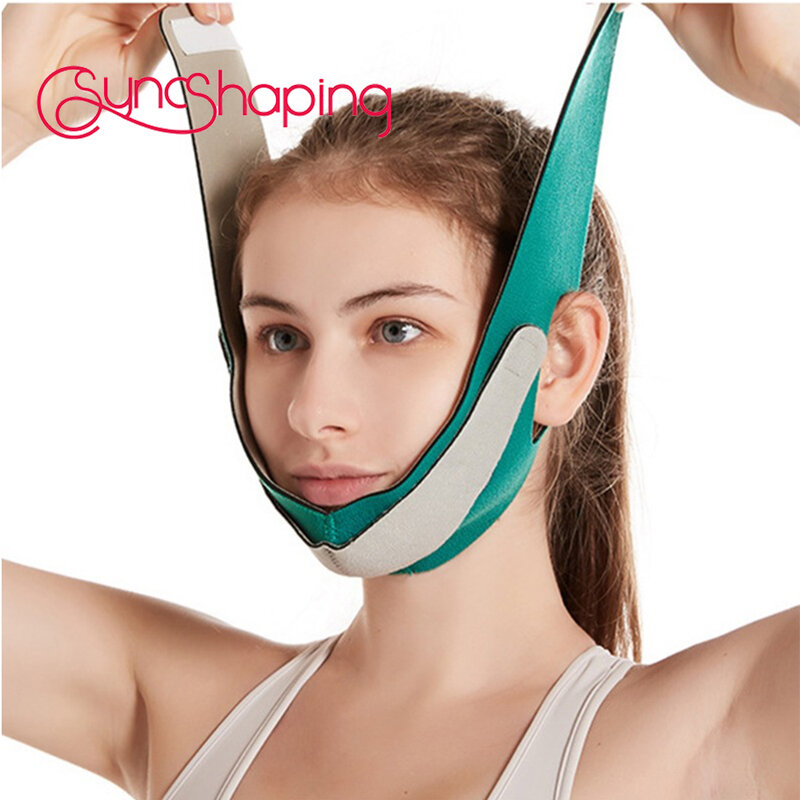 Syncshaping 3333 elástico v linha mulher rosto shaper facial massageador queixo bochecha levantar cinta emagrecimento bandager massageador facial