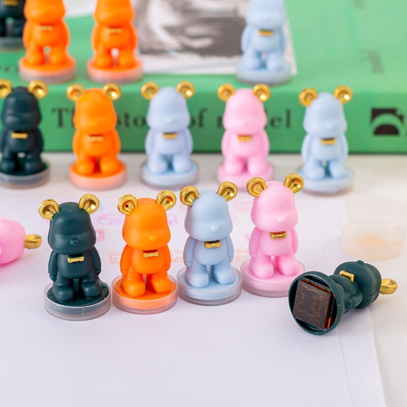 Segel stempel prasekolah mainan lucu segel penghargaan kartun Mini hadiah dan hadiah Diy buku tempel anak cap kreatif