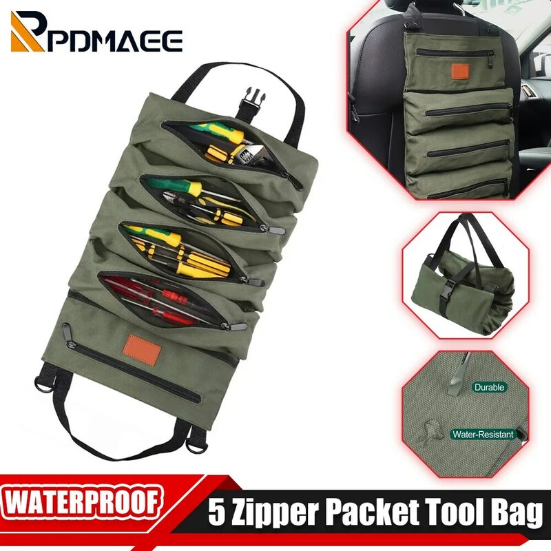 Multi-Purpose Hardware Tool Bag Professional Multi-Pocket Rolled Portable Storage Bag Rolled Waterproof Pliers Tools Storage Bag