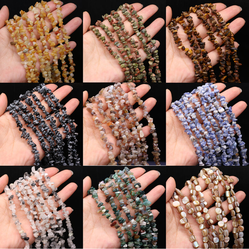 Manik-manik batu alam campur warna bentuk tidak beraturan Aksesori kalung gelang DIY untuk membuat perhiasan