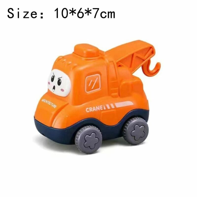 Brightly Painted Cartoon Toy Car ABS Movable Push and Go Car Smooth Texture Drop Resistant Inertial Engineering Vehicle Child