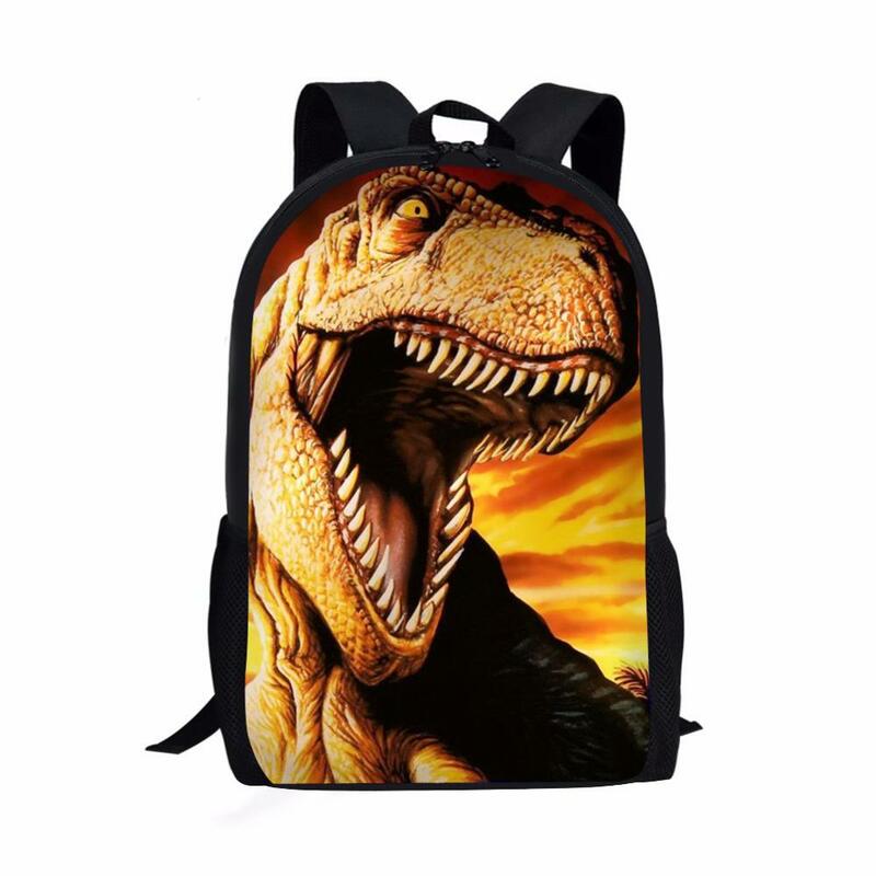 Cute 3D Dinosaur Print School Bags para crianças, Mochila infantil para meninas e meninos, Saco de livro estudantil, Mochilas de grande capacidade