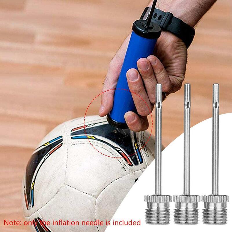 Bola de agulha Inflator de aço inoxidável para crianças, futebol, basquete, agulhas, bomba, esportes, tênis, bicicleta, Pu, 1-10Pcs