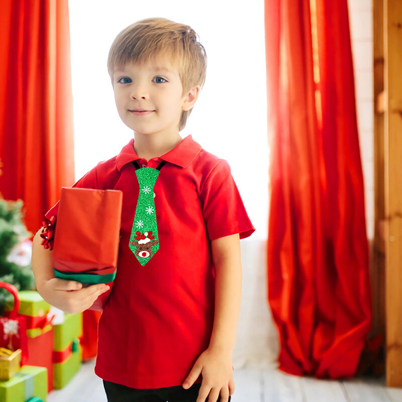 Weihnachten kreative Krawatte Kinder Geschenk frohe Weihnachten Dekor für zu Hause Weihnachten Ornamente Pailletten Krawatte Erwachsenen Leistung Kleid frohes neues Jahr