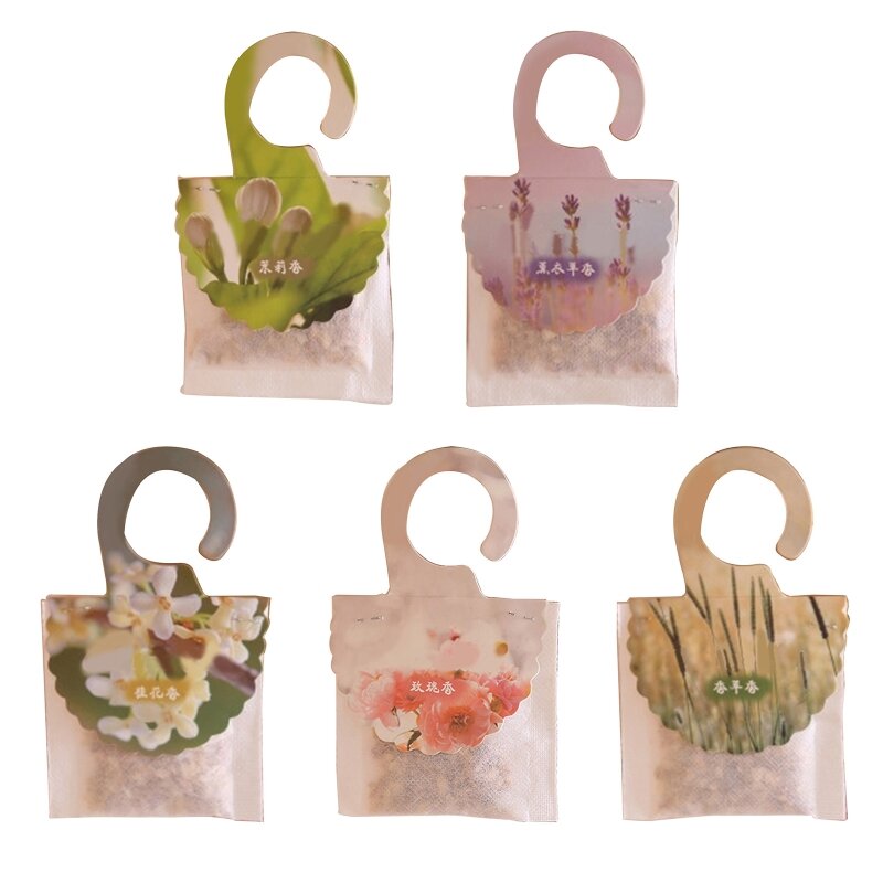 2024 New 1Pc Wardrobe Deodorizing Paper Sachets Aromatherapy Bag Natural Fragrances Hanging Spices Bag Cabinet Air Fresheners