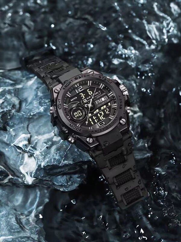 Męski cyfrowy elektroniczny zegarek sportowe świecące wielofunkcyjny zegarek trendów w aktywność w plenerze studenckich 49mm.