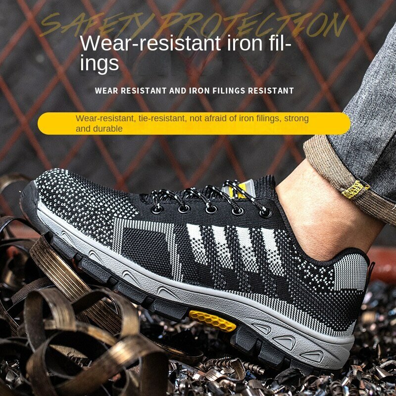 Sapatos indestrutíveis unissex para homens e mulheres, biqueira de aço, segurança no trabalho, botas à prova de perfurações, tênis antiderrapante, alta qualidade