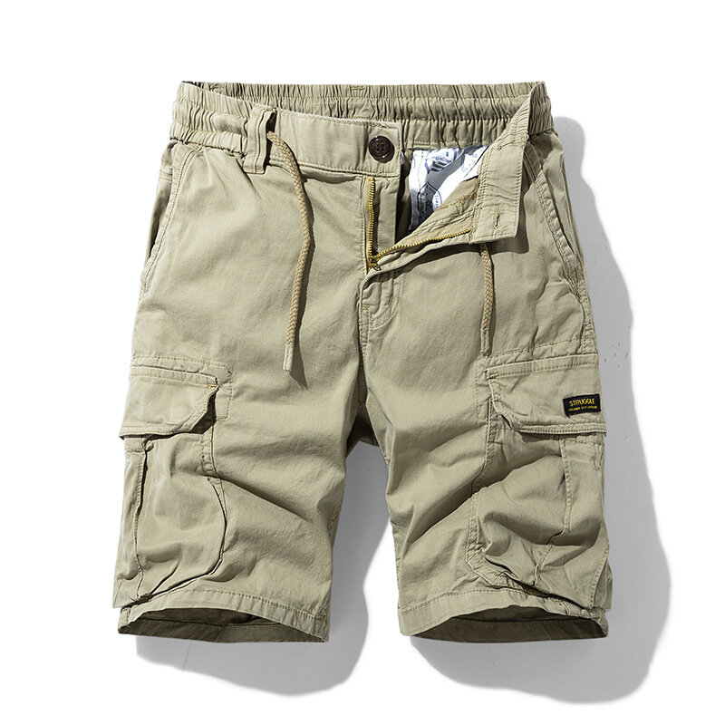 Short cargo en coton pour homme, bermuda multi-poches, grande taille, printemps, jogging décontracté, été, nouveau