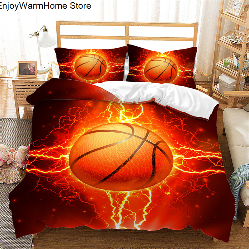 الأولاد كرة السلة حاف الغطاء ثلاثية الأبعاد الكرة نمط الرياضة موضوع طقم سرير الملكة ستوكات كرة القدم لعبة تنافسية المعزي غطاء