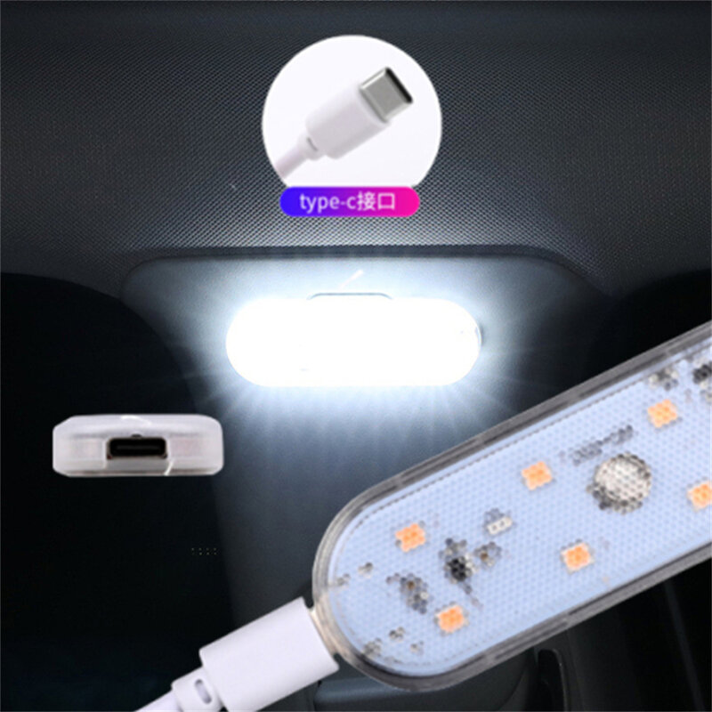 Светодиодный светильник для салона автомобиля, сенсорная магнитная лампа для дверей, с USB-зарядкой и питанием от аккумулятора, для автомобиля, дома или мотоцикла, потолочные лампы