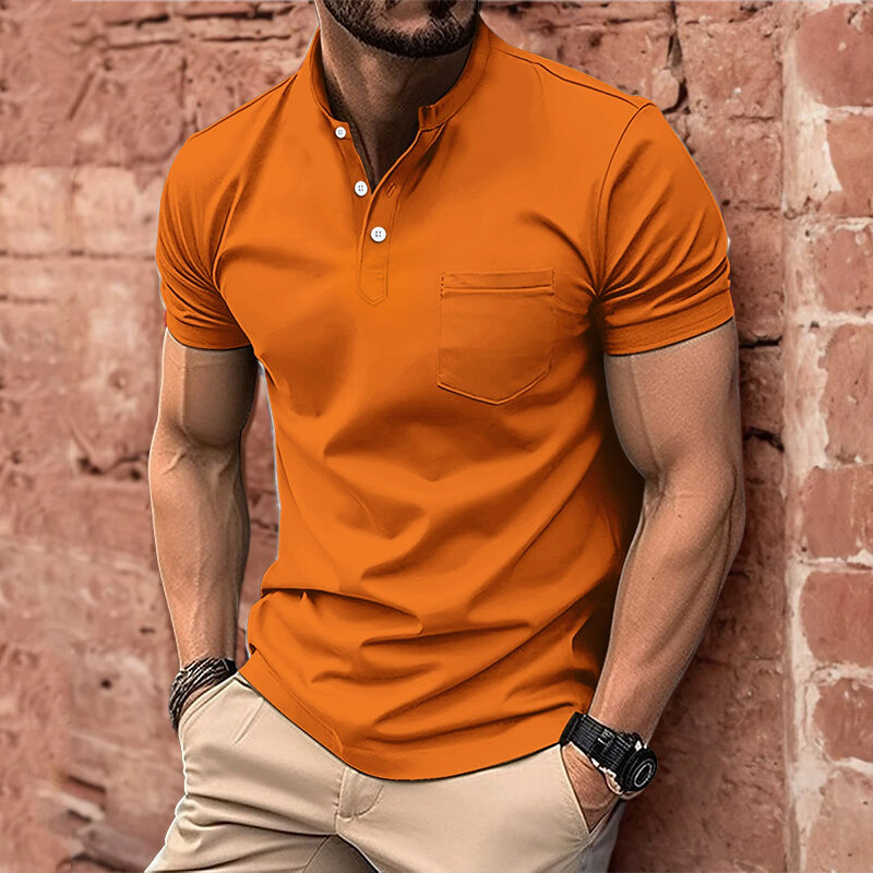 Summer Embroidery Lapel Polo Shirt Men's Short Sleeve Business Casual Fashion Slim Fit Polo Shirt Male T-shirt