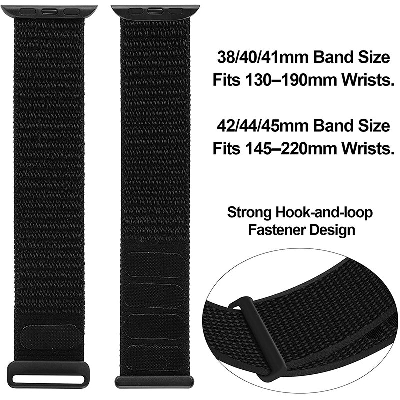Ремешок нейлоновый для Apple Watch Band Ultra 9 8 7 SE 6 5 3 38 мм 42 мм 40 мм 44 мм, аксессуары для смарт-часов, iWatch Series 45 мм 41 мм