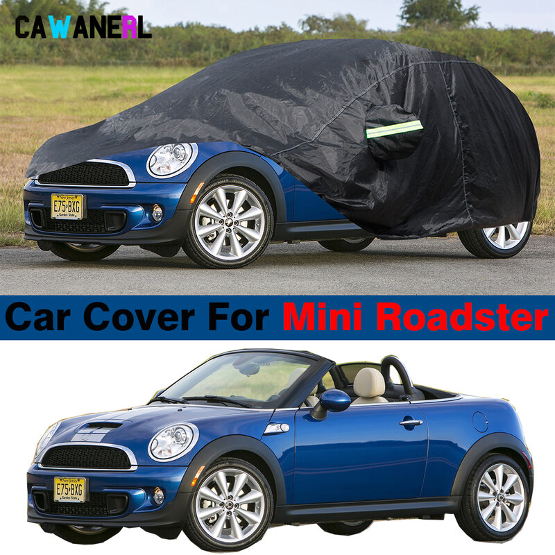 Full Black Auto Cover Auto Anti Uv Zon Regen Sneeuw Wind Stofbescherming Cover Waterdicht Voor Mini Roadster 2012-2015