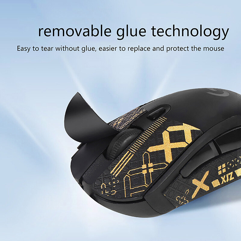 1 buah pita pegangan Mouse Skate stiker buatan tangan Non Slip kulit kadal mengisap keringat untuk Logitech G403 G603 DIY tanpa Mouse